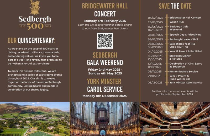 Sedbergh Launches Quincentenary Events: A Year-Long Celebration of Legacy and Unity