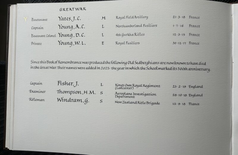 Newly Identified Casualties Added to the Book of Remembrance